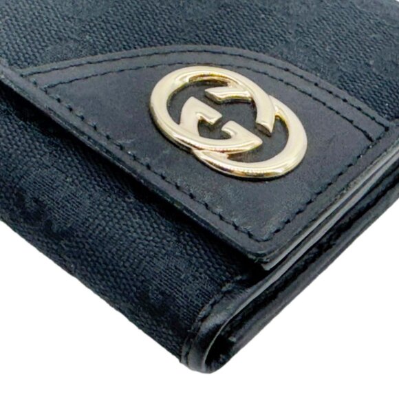 Gucci  Bifold Vintage GG Canvas Wallet Black 184597 - Picture 10 of 14